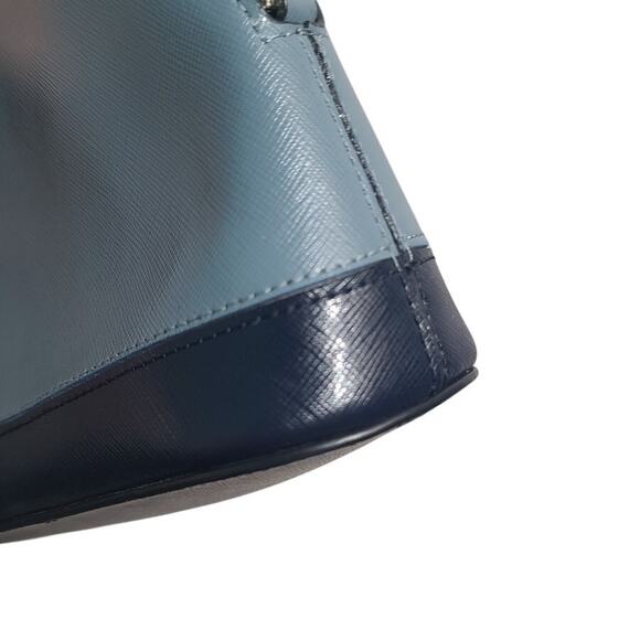 Kate Spade Spencer Dome Saffiano Leather Crossbody Small Two-Tone Blue EUC - Picture 5 of 7